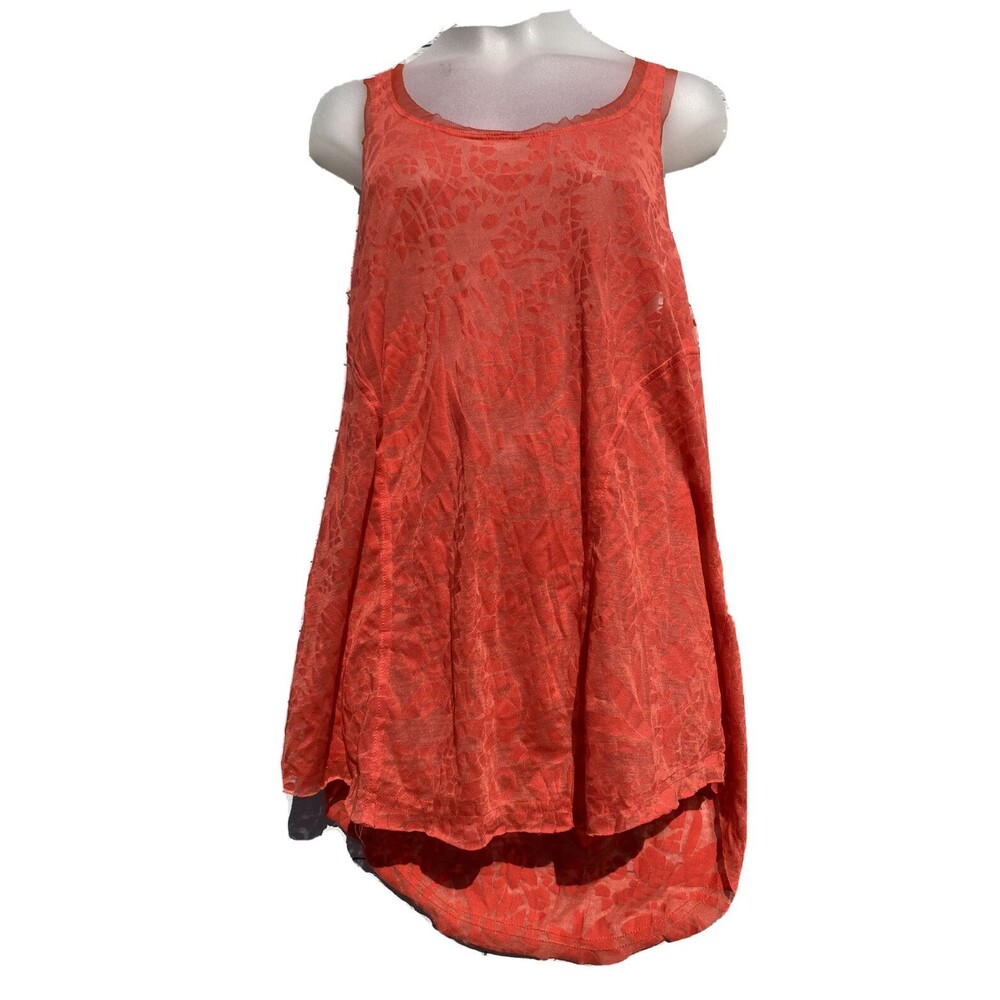Simply Vera Vera Wang Tank Tops Semi Sheer Orange Scoop Neck Women Sz Medium New